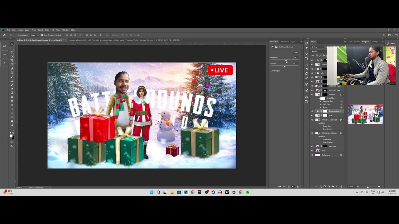 Christmas BGMI Live Streaming Thumbnail