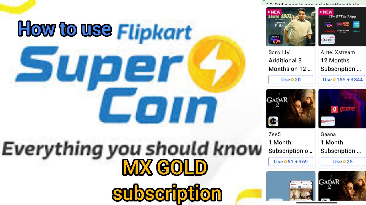 How to use flipkart super coins for Mx gold subscription flipkartsupercoin YouTube