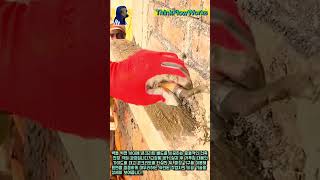 벽돌 벽체의 강도를 높이는 콘크리트 베드 시공법 #worker #process #engineering #cement #skills