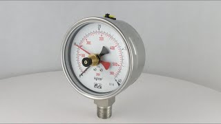 Prdr.w Stainless Steel Pressure Gauge, Laser Welding Red Drag Pointer On Window, Adjustable