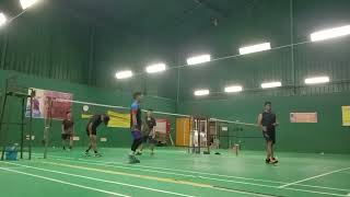 Badminton Palembang PB. Raja. 3 x 3. Fadli. Heri. Zacky vs Madon. Ferdi. Aden. Seru 😀.