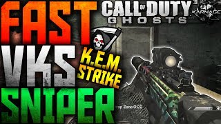 COD: Ghosts - FAST "VKS SNIPER" KEM STRIKE on Drop Zone w/ "SPECTRUM CAMO"! (Sniper KEM Strike)