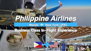 Philippine Airlines Business Class: Manila to New York (PR 126) In-Flight Experience A350-900 [4K]