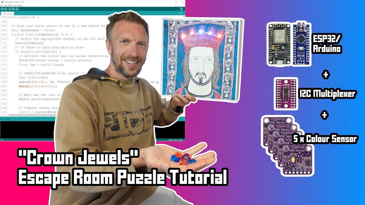 "Crown Jewels" Escape Room Puzzle Tutorial using Multiple Colour