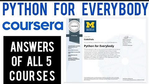 Python For Everybody Specialization All 5 Courses Solutions |Coursera Python Programming Assignments