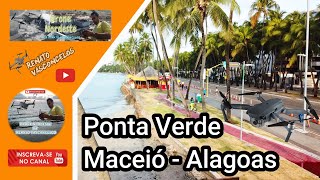 Orla de Maceió na Ponta Verde em Alagoas com imagens de Drone em 4k