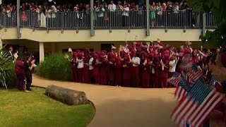 Raw: British Schoolgirls Greet Michelle Obama