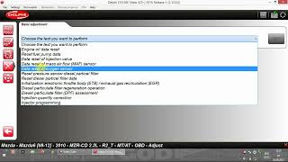 Delphi Ds150 - Mazda 6, 2.2l - Engine - basic adjustment meniu