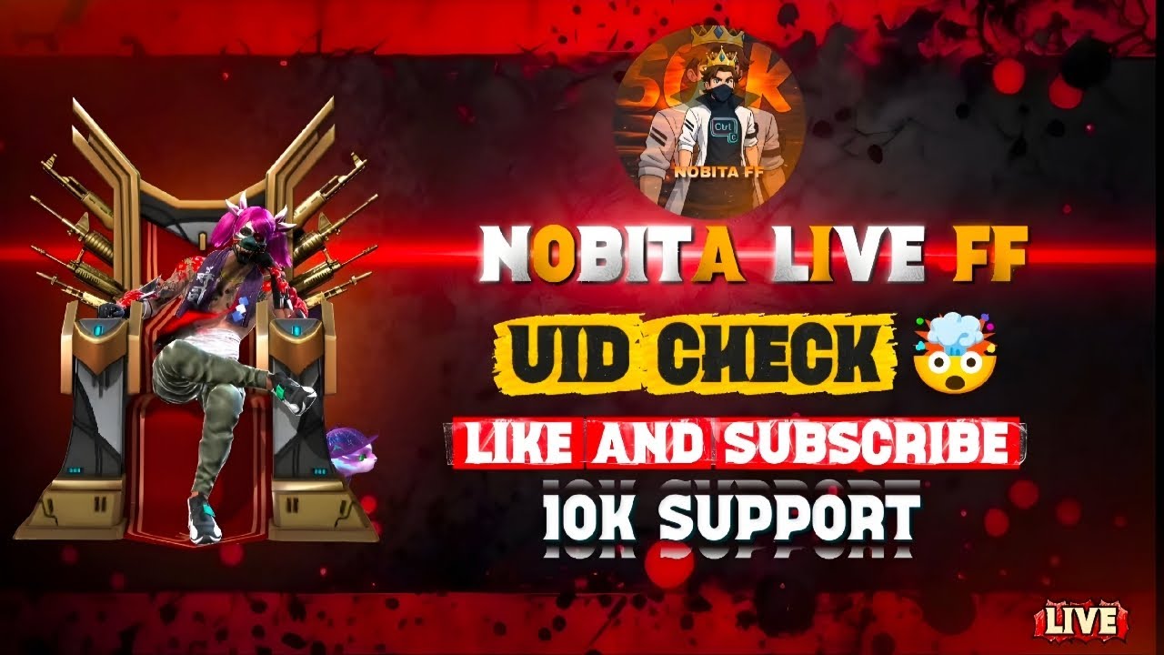 🛑 LIVE UID CHECK 😱 NOBITA LIVE FF🤯 
