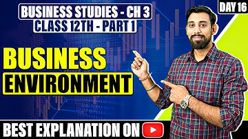 Chapter 3 | Business Environment | Business Studies | Class 12 | Part 1