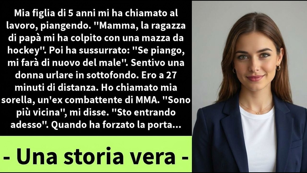Il sangue mi si gelò quando sentii la vocina terrorizzata di mia figlia di cinque anni uscire dallo smartwatch durante una presentazione aziendale. "Mamma, la ragazza di papà mi ha colpita con una...