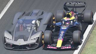 Max Verstappen Red Bull F1 2026 vs Lamborghini Terzo Millennio at Monza