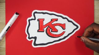 How To Draw KANSAS CITY CHIEFS LOGO | NFL | Step By Step Tutorial | DeMoose Art