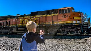 TRAIN TRACKING #11 | Levi Spots His First BNSF Freight Train!!