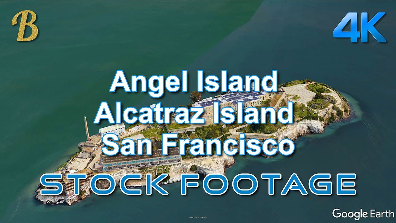 ⁣20200813-Google Earth Aerial Flyover Stock Footage Angel Island Alcatraz Island San Francisco 4k