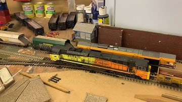 Badgers Cross Ultra modern image OO gauge model railway, May 21 running session. DCC sound.