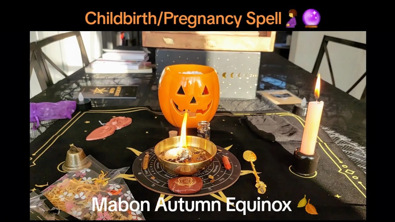 Childbirth/pregnancy Spell for Mabon Autumn Equinox - Candle Spell for healing crystals 🔮 ✨️