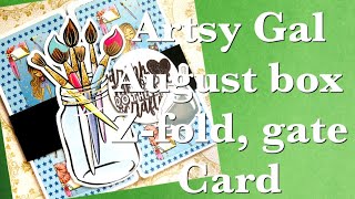 Double z-fold, gatefold Artsy Gal card