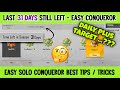 🇮🇳SOLO CONQUEROR : LAST 31 DAYS STILL LEFT FOR EASY CONQUEROR 🔥 | DAILY KITNA PLUS KARE ⁉️ EASY TIPS