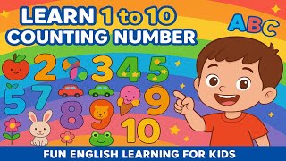 Learn 1 To 10 Counting Numbers Spelling 123 Number Names For Kids