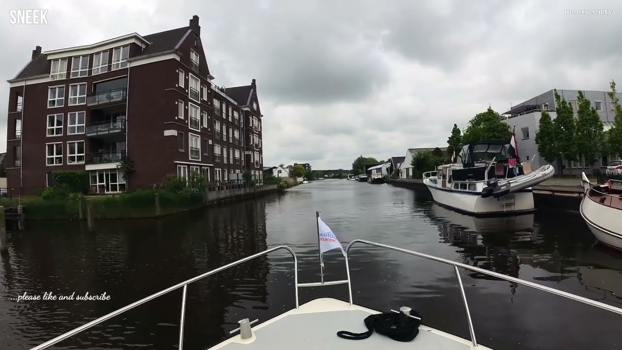 Sneek to Bolsward to Workum - Screensaver - Echtzeit - Real Sound - ASMR - Holland by Boat