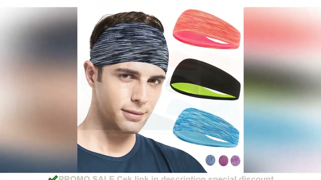 3PCS Sweatband for Men Women Elastic Sport Hairbands Head Band Yoga Headbands Headwear Headwrap Spor