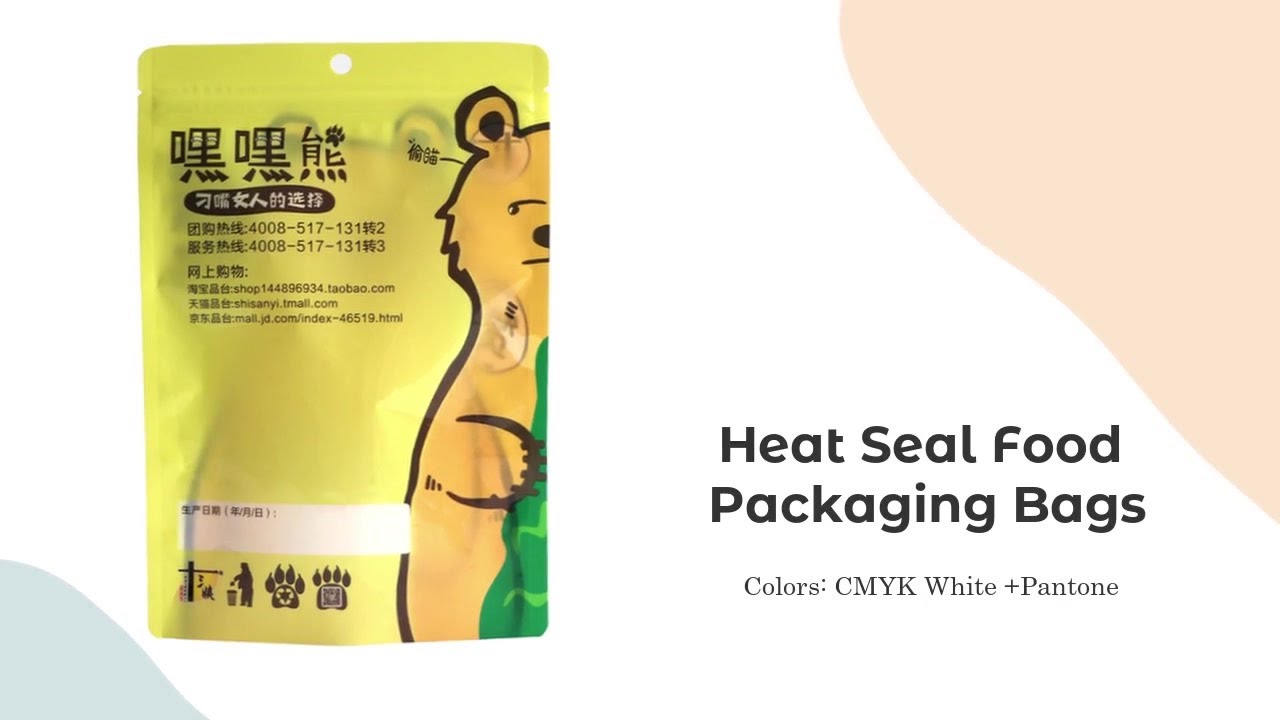Custom Printing Heat Seal Food Packaging Bags With Window RSH
