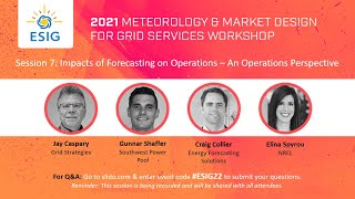 2021 Meteorology & Market Design Workshop Session 7: Impacts of Forecasting on Operations