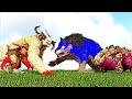 SCP-4715 MEGA FEROX VS HYBRID URSADON HYENODON & LITHOCASTOR ROCKBEAVER(ARK SURVIVAL EVOLVED BATTLE)