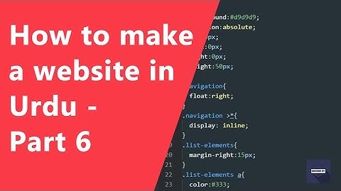 How to make a website in urdu-part 6