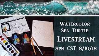 Watercolor Sea Turtle Livestream - Lachri