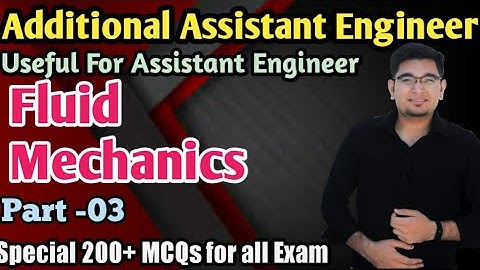GPHC I Fluid Mechanics I Part-3 Most IMP Questions for Additional Assistance Engineer/AE/GSSSB