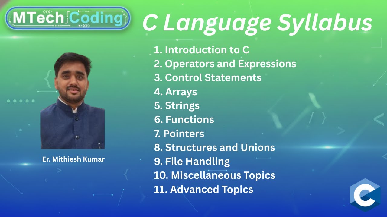 2. C Language Syllabus | Complete C Programming Roadmap | MTech Coding
