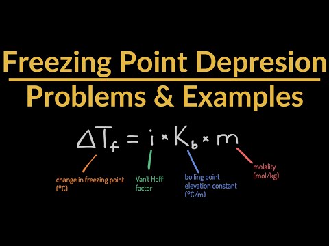 Freezing Point Depression Problems & Example (Colligative Property & Solving for New Freezing Point)