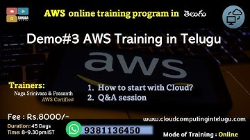 Demo#3 | AWS Training in Telugu | 30-Nov-22 batch | Cloud Computing In Telugu | Amazon Web Services