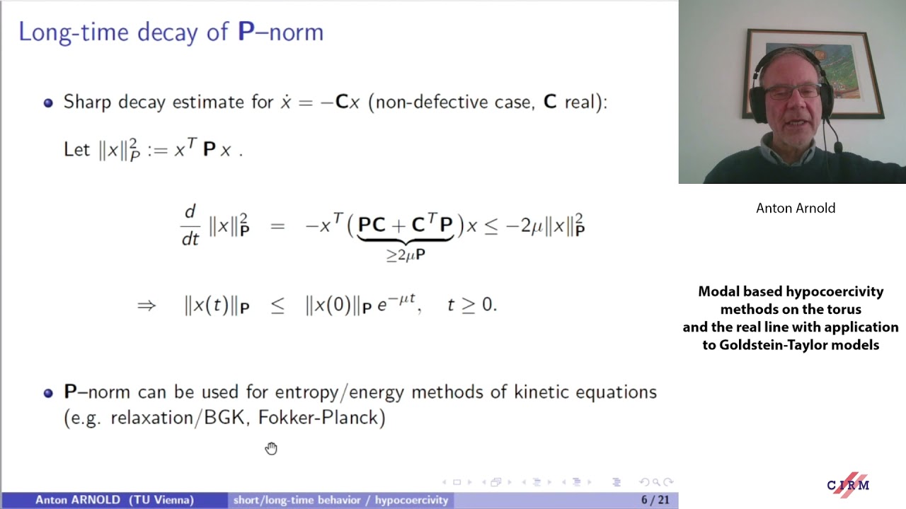 Anton Arnold:  Modal based hypocoercivity methods on the torus and the real line with application...