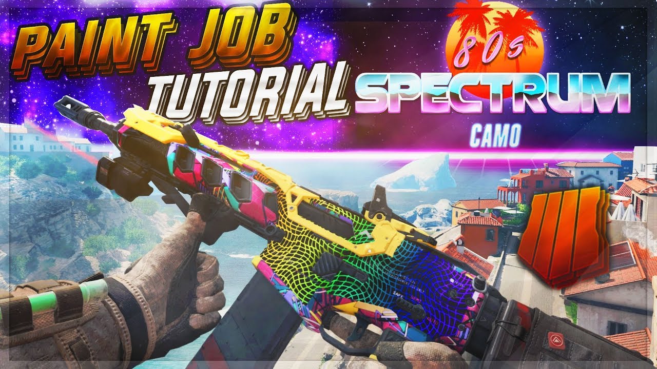 How To Make "80's SPECTRUM GRID" PAINTJOB in (COD BO4 PAINTSHOP TUTORIAL) [Spectrum/Grid/80's]