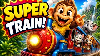 Super Train Adventure 🚂 | Tingu Monkey Fun Kids Rhyme | Chuk Chuk Song for Kids | by Kalday Toons 