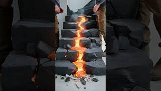 We Smashed Our Stairs &amp; Replaced Them With REAL Flowing Lava! 🌋😱