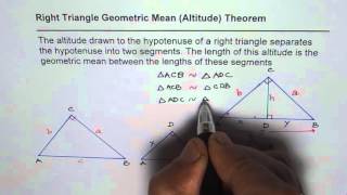 Right Triangle Geometric Mean Altitude Theorem