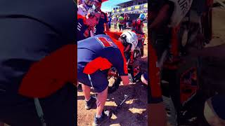 🚀Changing the rear wheel on Lucas Coenen’s 🇧🇪 KTM 450 SX-F 🟠 in 45 seconds 💥 #MXGP