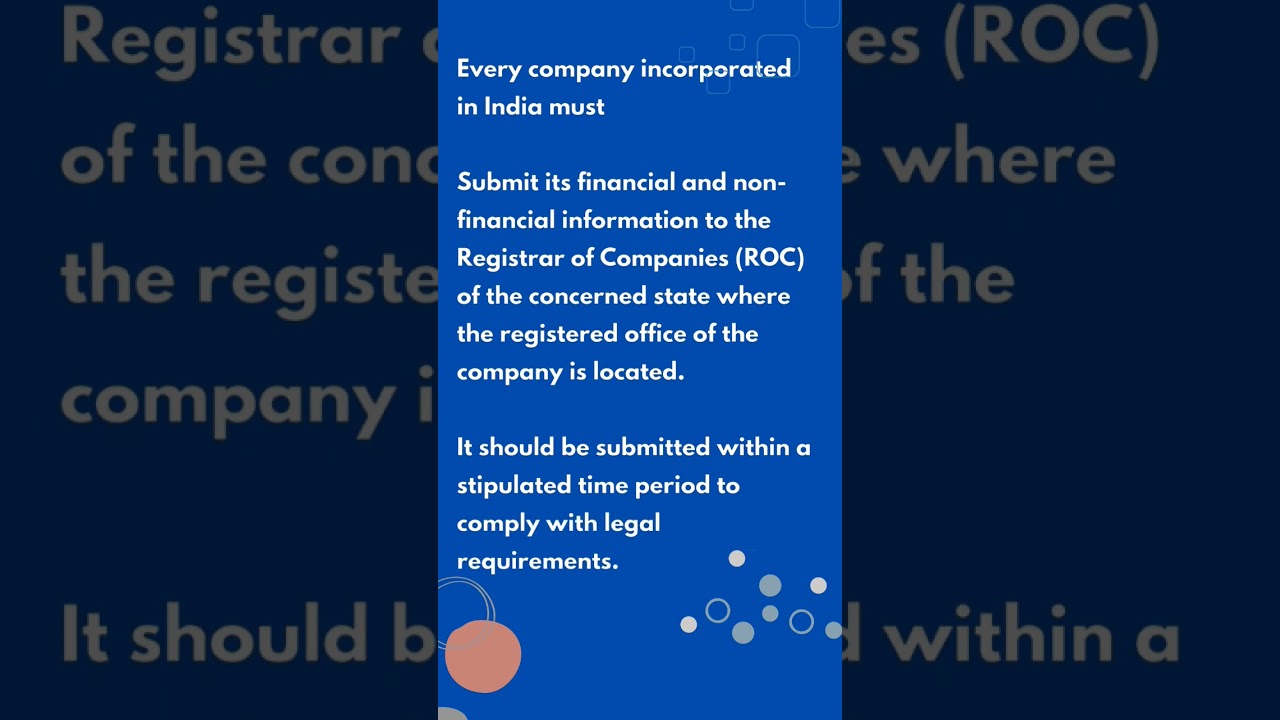 RoC Annual Filing Requirement for Private Limited Company 