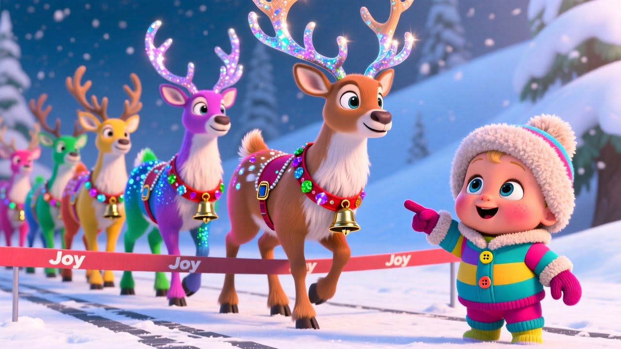 Reindeer Beep Beep Race 🦌🚌 Fun Holiday Learning and Counting Song for Kids | Baby 123 Adventure