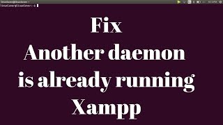 Fix Another daemon is already running.