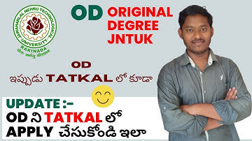 How to apply for JNTUK OD(Original Degree) in Tatkal/OD in Tatkal/OD jntuk Tatkal/Prasanth
