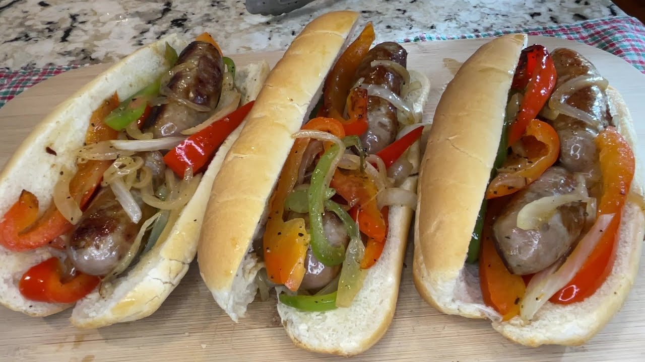 Sausage peppers and onion sandwich