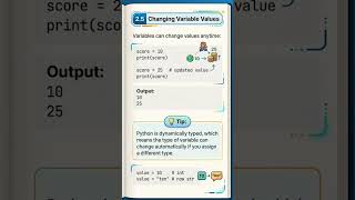 Python variable change values anytime see dynamic typing in action with simple code example! #python