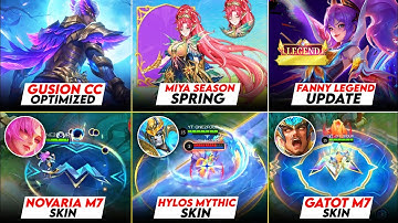 FANNY LEGEND UPDATE, MIYA SPRING SKIN, GUSION CC OPTIMIZED, NOVARIA M7 AND OTHER UPDATES MLBB