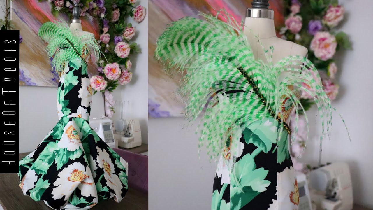 1/2 Scale Asymmetrical Feather Mermaid Bubble Hem Gown | Tutorial Vlog