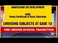 How Subjects Are Chosen At Grade 10 Senior School 